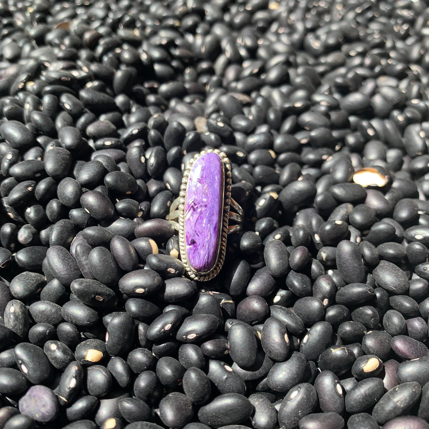 Purple Charoite Long Ring - Brazen Ranch