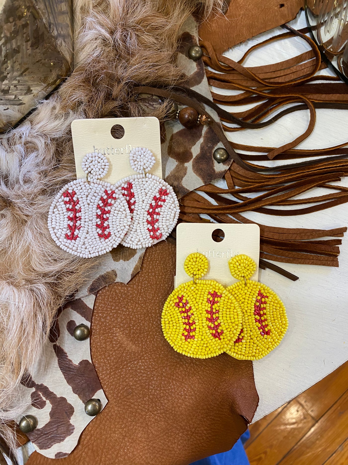 Beaded Softball Earrings - Brazen Ranch