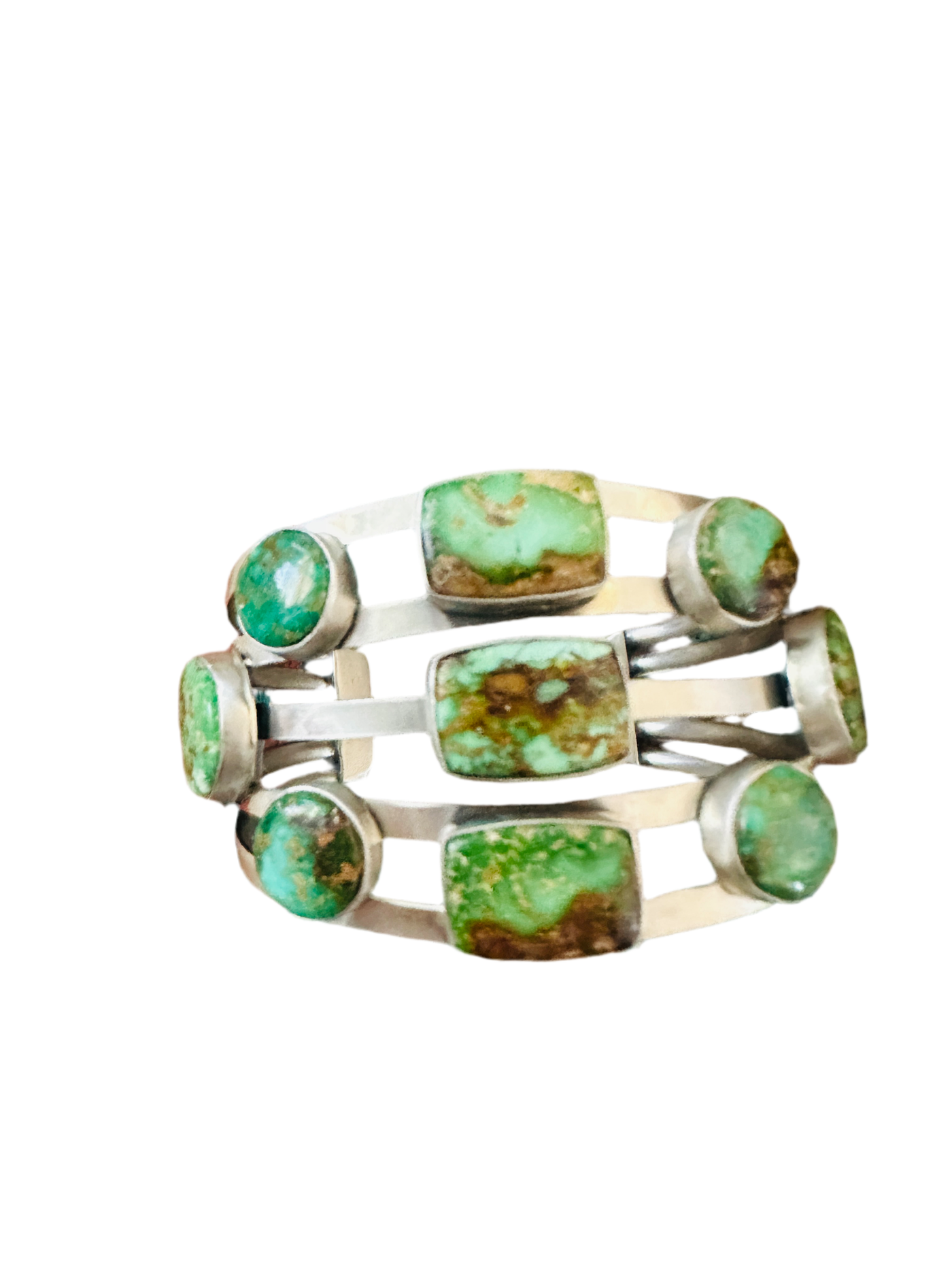 Handcrafted Royston Turquoise & Sterling Silver Cuff Bracelet /