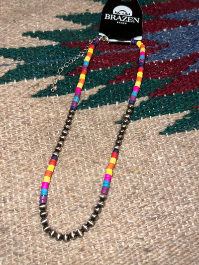 Rainbow Navajo Necklace