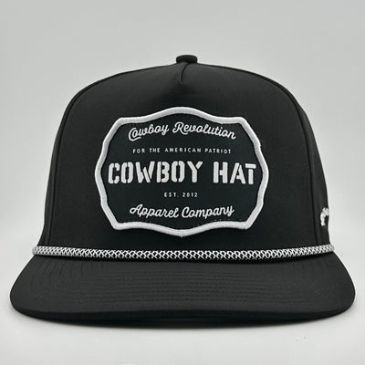 “Cowboy Hat” Performance Patch Rope Hat - Black