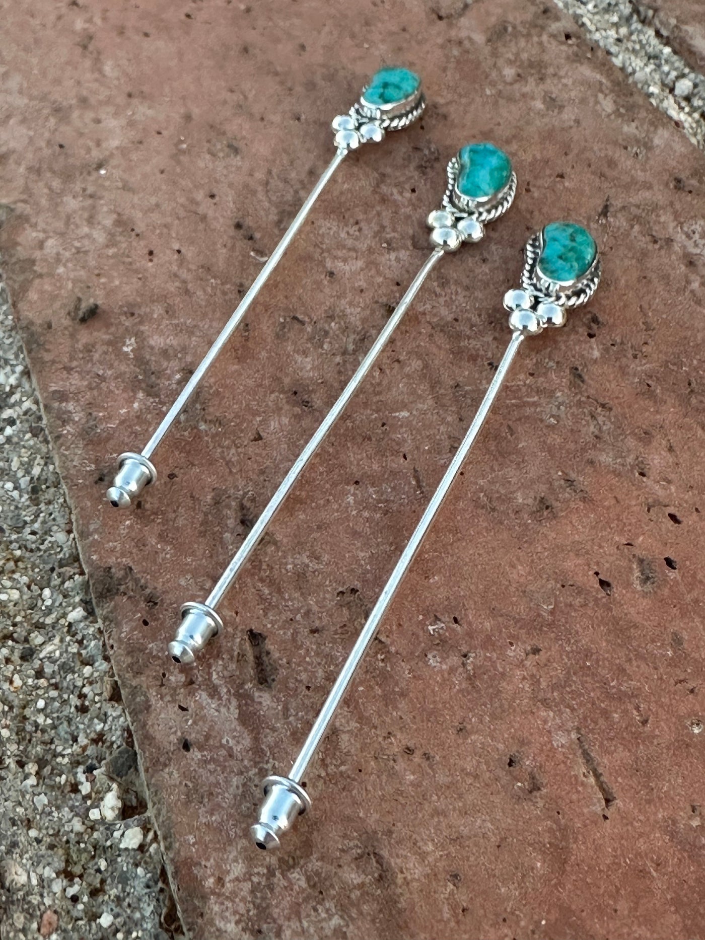 Handmade Sterling Silver and Turquoise Hat Pin