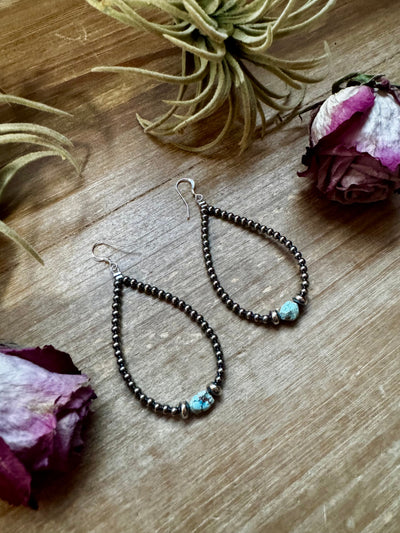 Golden Hill Turquoise Teardrop Earrings – Sterling Silver