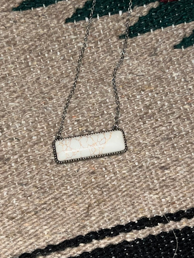 White Buffalo Bar Necklace