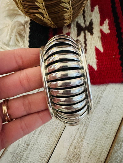 Handcrafted Rolled Sterling Silver Cuff Bracelet