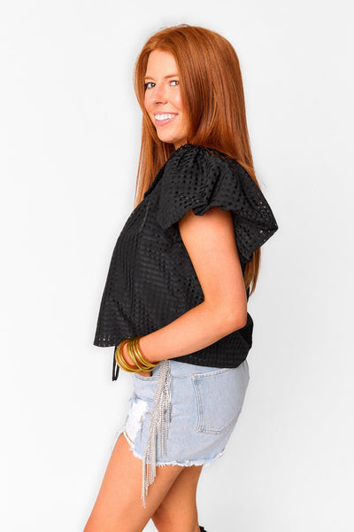 Leeland Puff Sleeve Top - Black