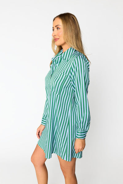 Beau Mini Shirt Dress - Cucumber Water