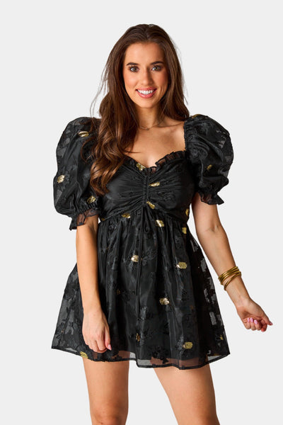 Colby Puff Sleeve Mini Dress - Koi