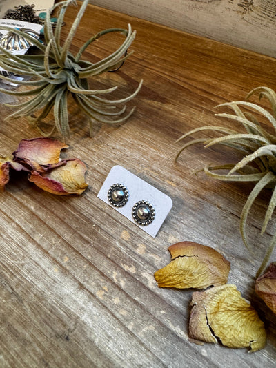 Mini Sterling Silver Concho Stud Earrings – Made in the USA