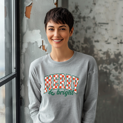 Merry and Bright Graphic Long Sleeve Tee