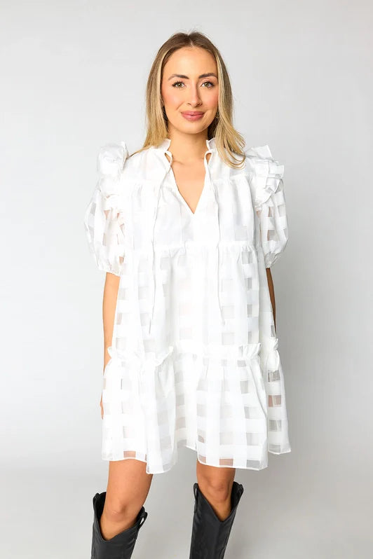 Ensley Short Dress - White