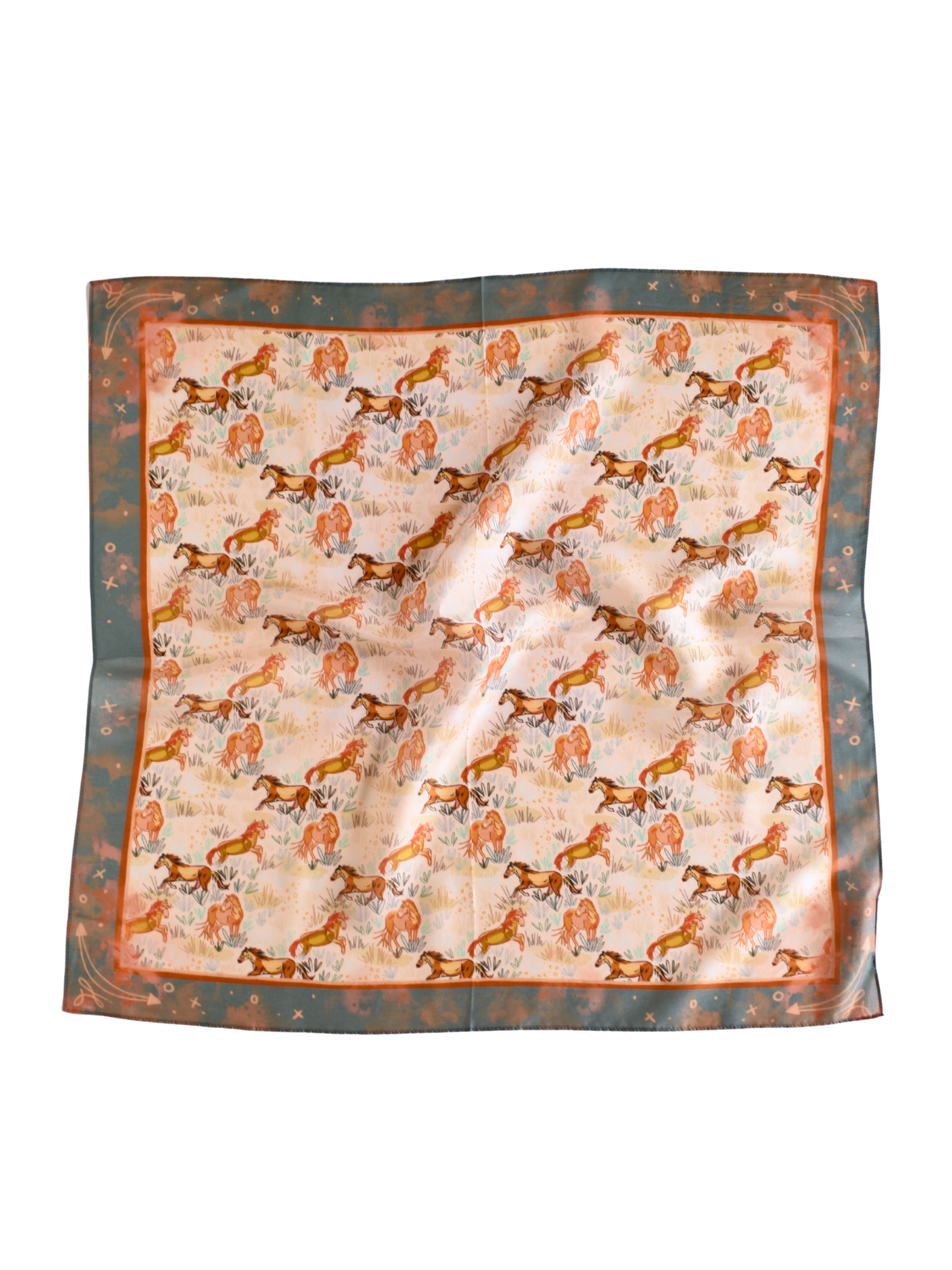 Wild Horses Mustang Meadow Wild Rag Silk Scarf