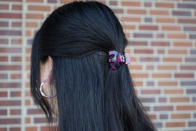 Claire Hair Claw Trio - Blue Tortoise, Snow Tortoise, and Fuchsia Tortoise