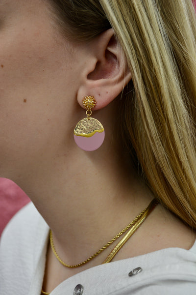 Mauve Lorelei Disc Earrings