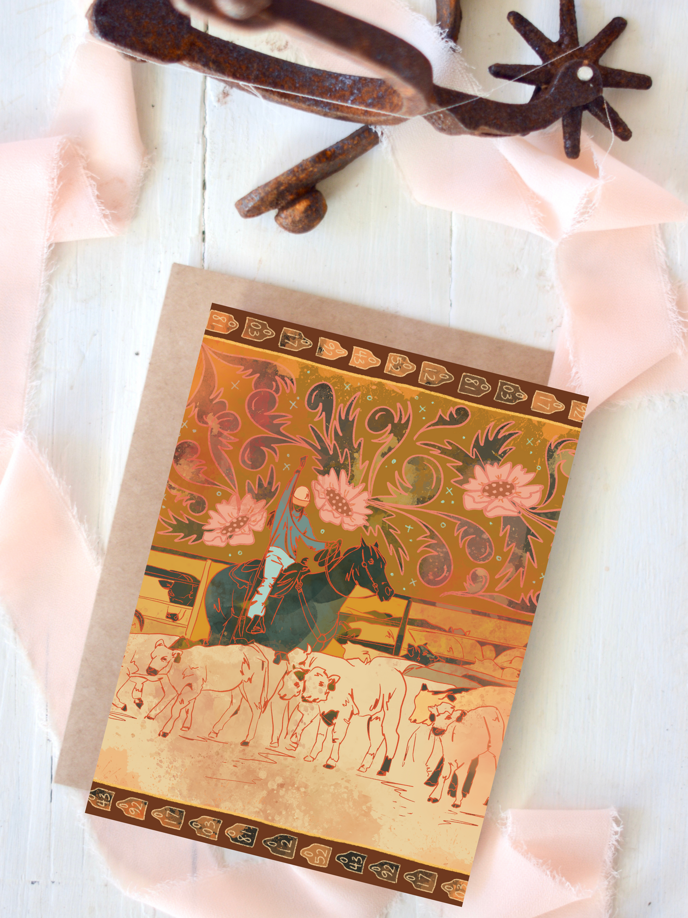 Ranching Women Western Blank Greeting Card Set