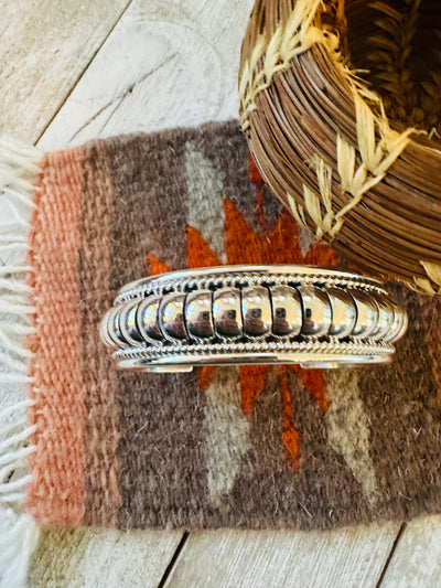 Handcrafted Rolled Sterling Silver Cuff Bracelet by Tom Charley