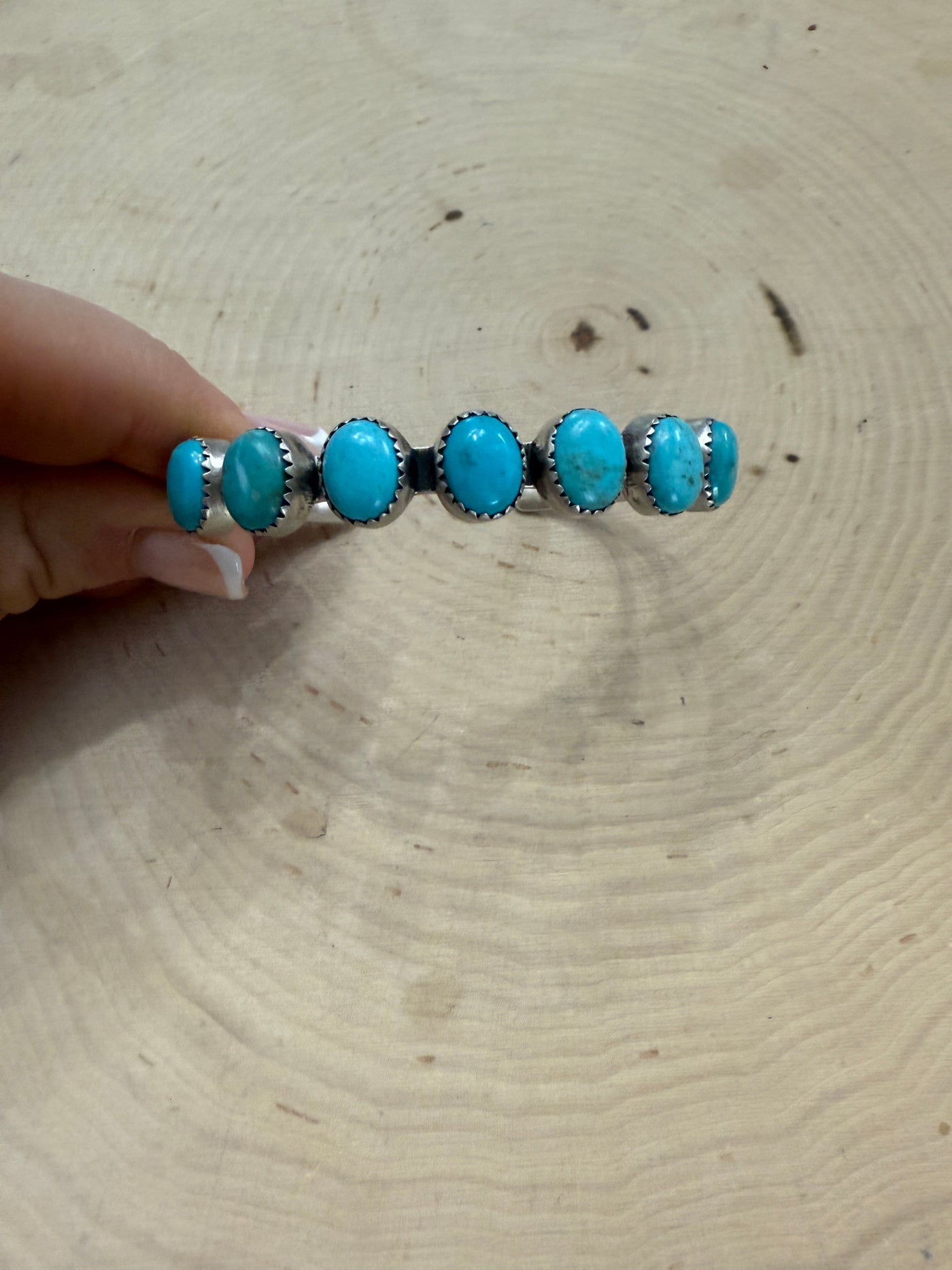 Handmade Blue Bird Turquoise & Sterling Silver Cuff Bracelet