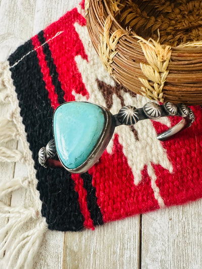 Handcrafted Turquoise & Sterling Silver Cuff Bracelet by Chimney Butte
