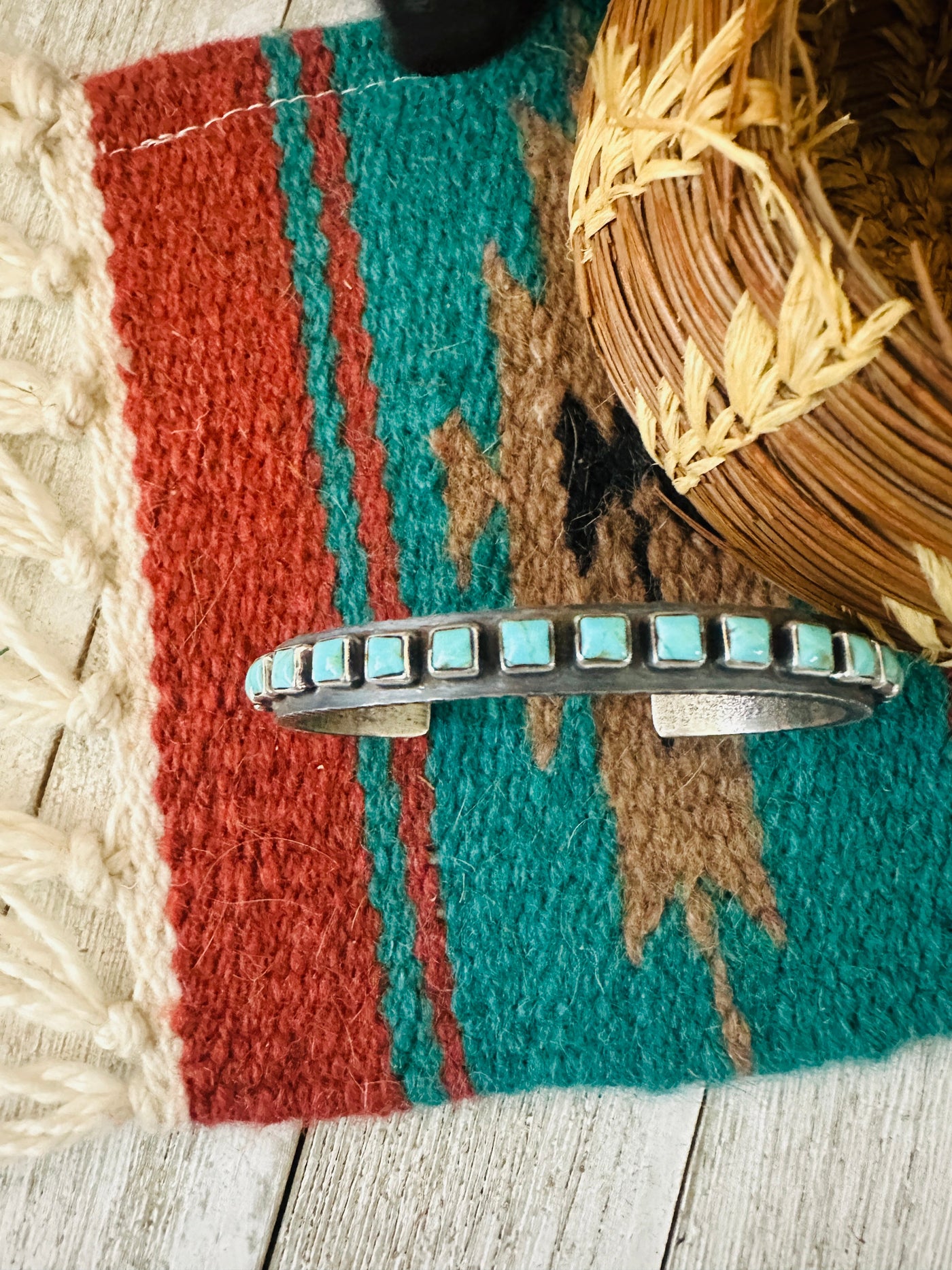 Handcrafted Turquoise & Sterling Silver Cuff Bracelet