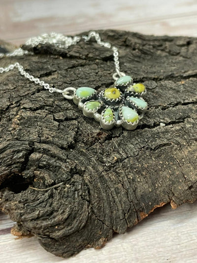 Handmade Sterling Silver Palomino Turquoise Necklace "Signed Nizhoni"