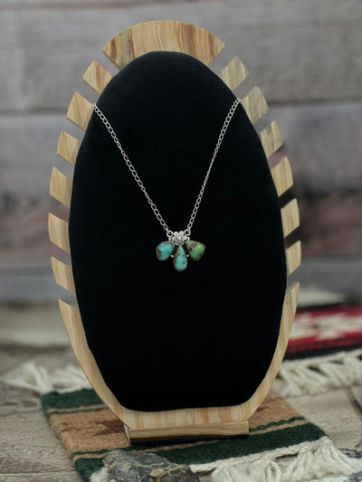 Handmade Sterling Silver Sonoran Mountain Turquoise Necklace "Signed Nizhoni"