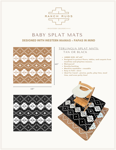 NEW! SPLAT MAT - BLACK - for High Chairs + Play Time Messes