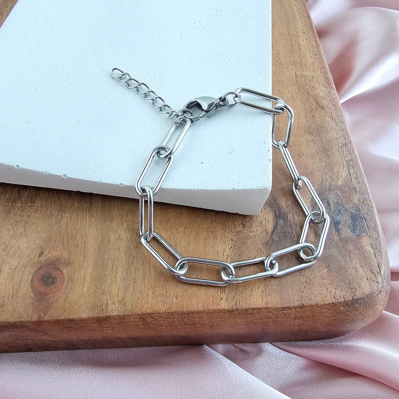Luxe Silver Chunky Paper Clip Bracelet