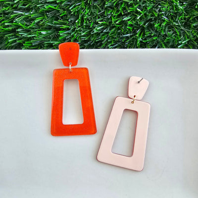 Avery Earrings - Orange Glitter