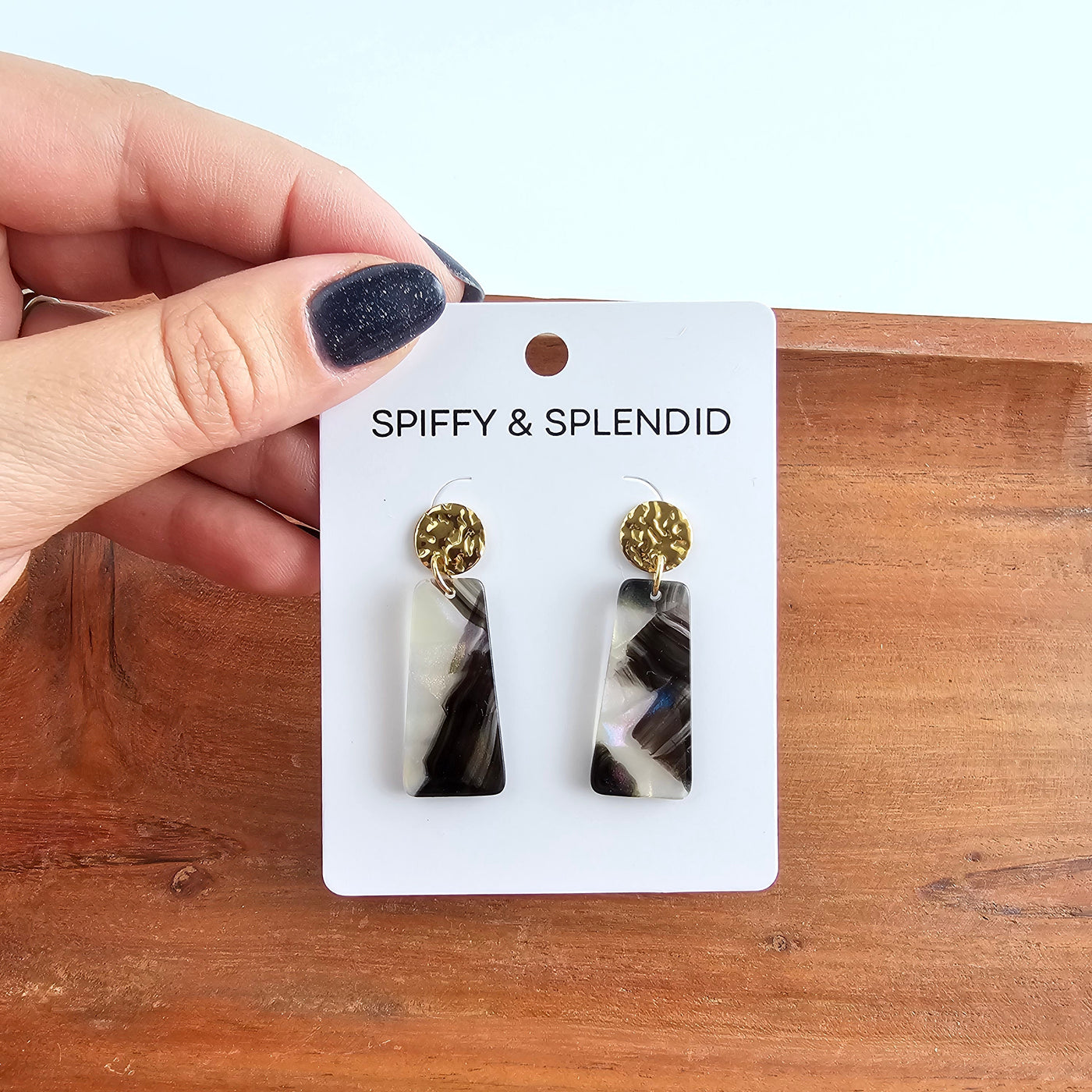 Mia Mini Earrings - Midnight Opal