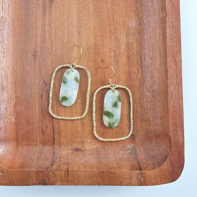 Madison Earrings - Pear Opal