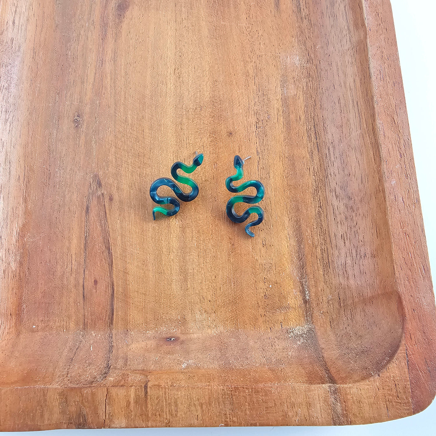 Snake Studs - Dark Green
