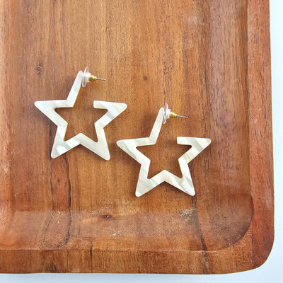 Star Hoops - Ivory
