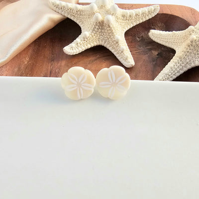 Sand Dollar Studs - Ivory