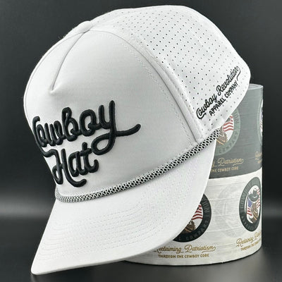 “Cowboy Hat” Summer Edition - Performance Trucker Rope Hat - White