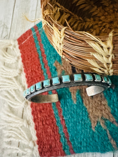 Handcrafted Turquoise & Sterling Silver Cuff Bracelet