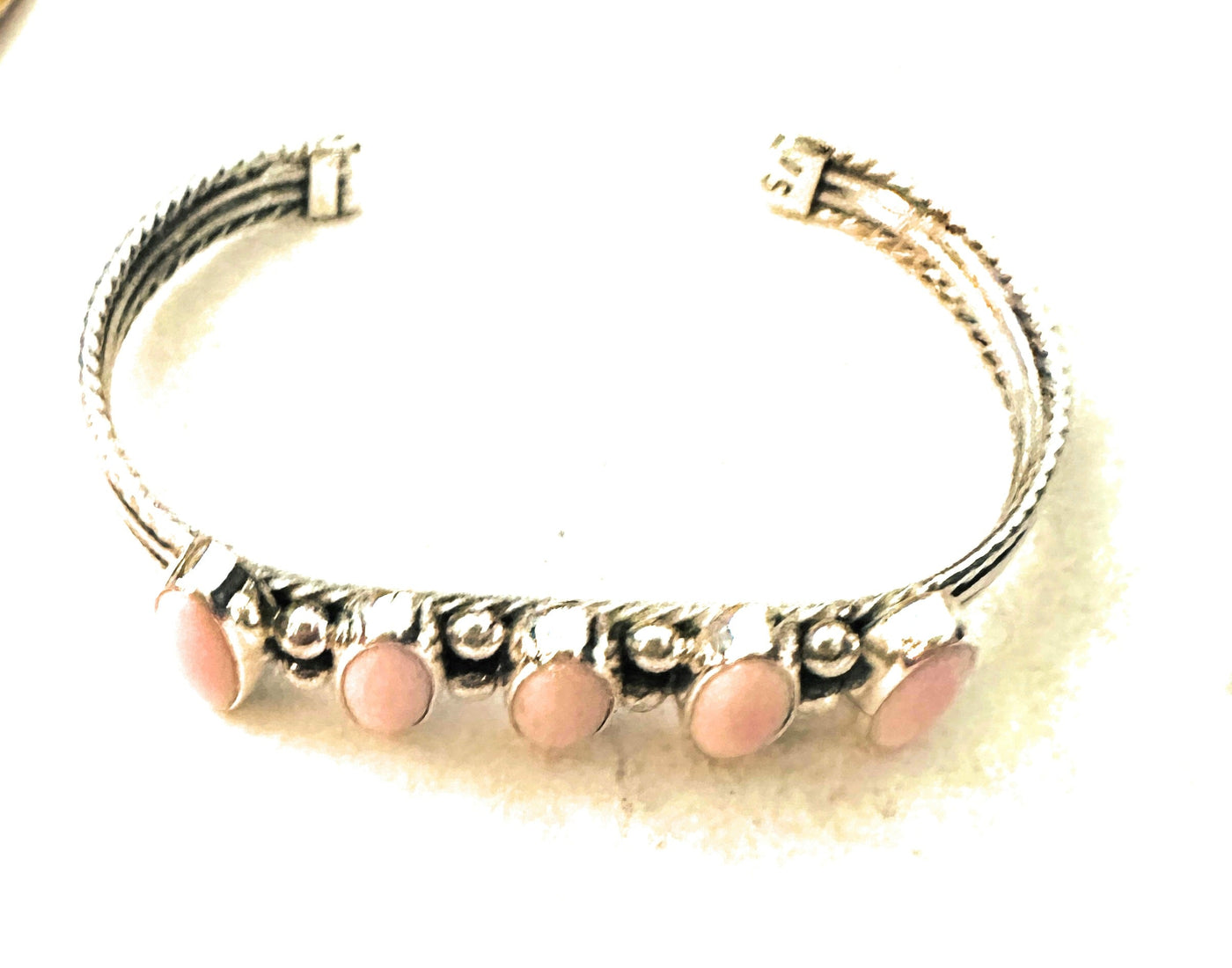 Handcrafted Queen Pink Conch & Sterling Silver Cuff Bracelet