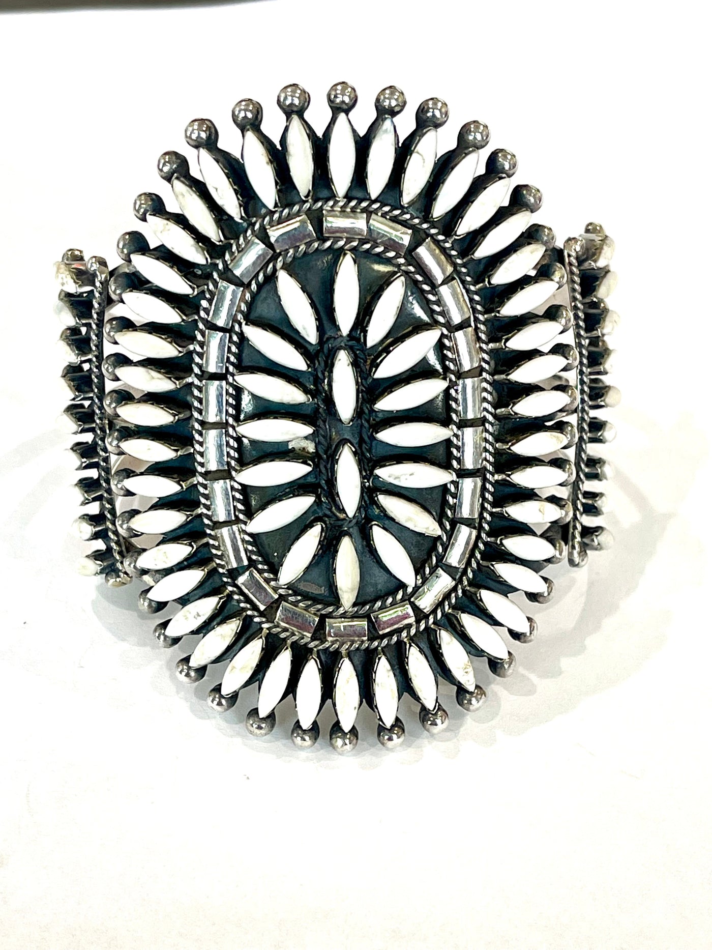 Handmade White Buffalo & Sterling Silver Cuff Bracelet