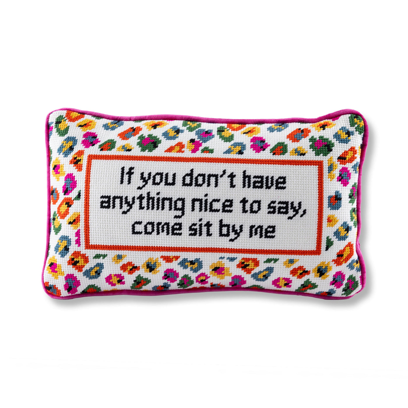 Come Sit By Me Needlepoint Pillow