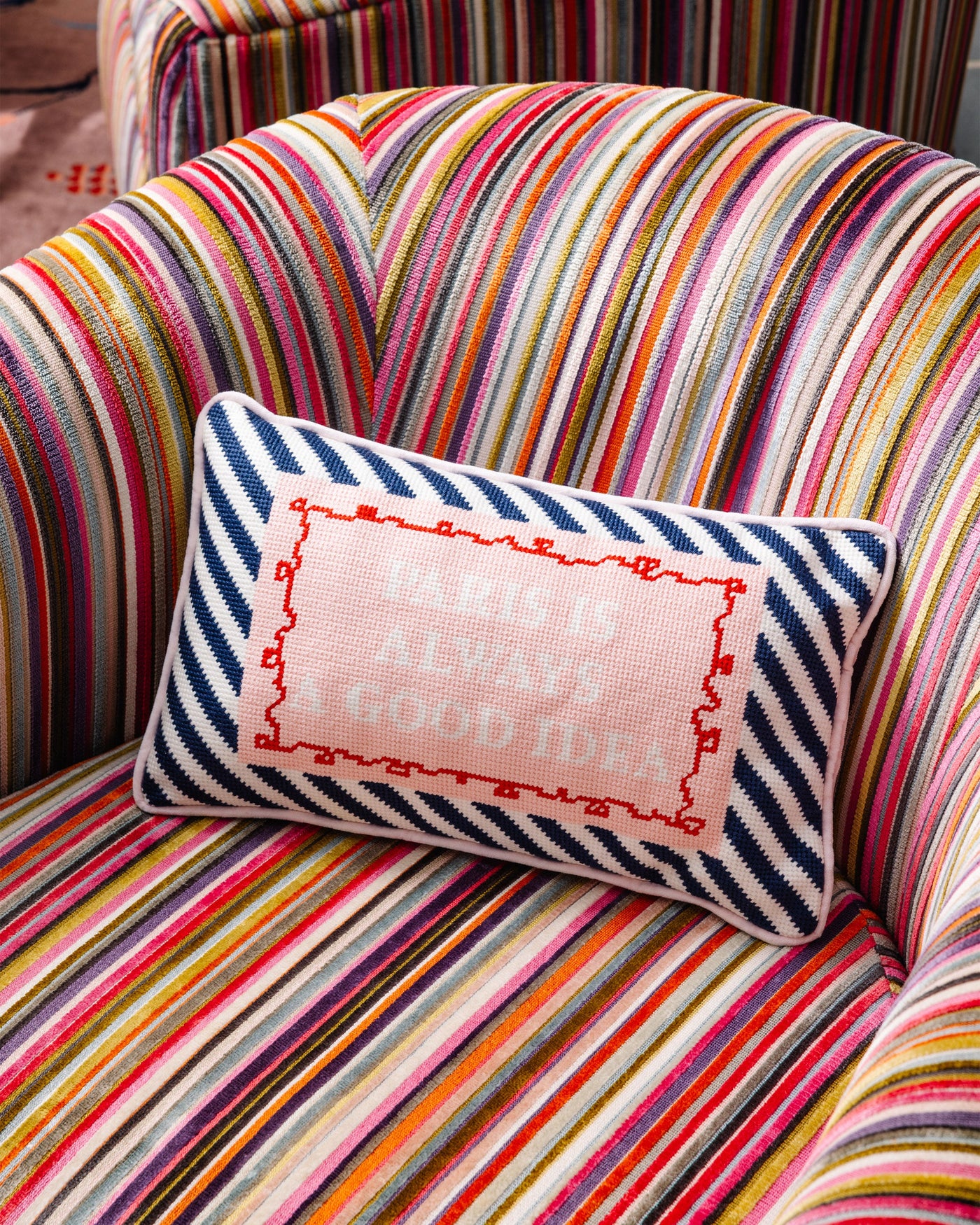 Paris Needlepoint Pillow