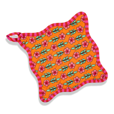 Red Pot Holder & Oven Mitt