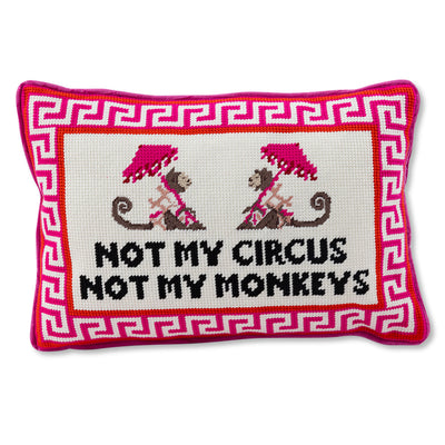 Not My Circus Needlepoint Pillow
