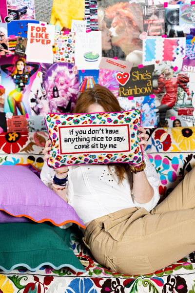 Come Sit By Me Needlepoint Pillow