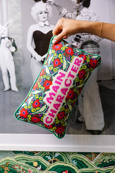 Main Character Needlepoint Pillow