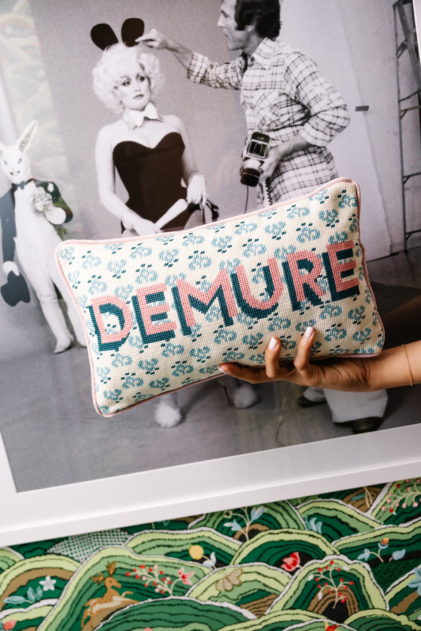 Demure Needlepoint Pillow