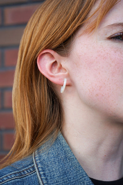 Micro Cam Mini Hoops - Cream