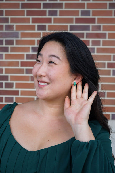 Christmas Light Studs - Green Shimmer