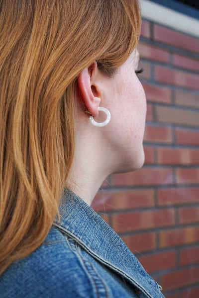 Micro Cam Mini Hoops - Cream