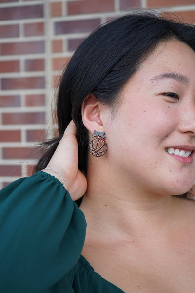 Bow Basketball Earrings
