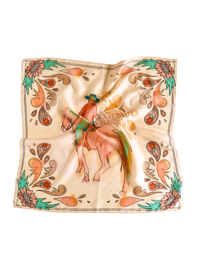 Summer Ride: Western Scarf Bandana Silk Tencel Cowgirl Wild Rag