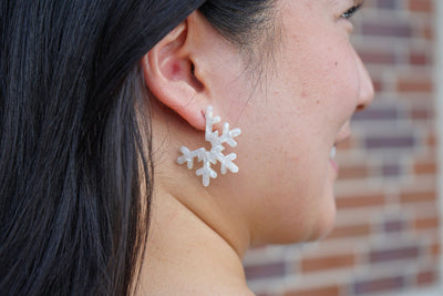 Snowflake Hoops - Cream